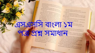 এসএসসি বাংলা ১ম পত্র প্রশ্ন সমাধান