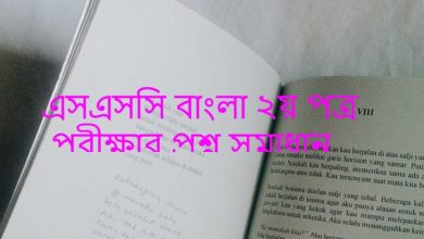 এসএসসি বাংলা ২য় পত্র পরীক্ষার প্রশ্ন সমাধান