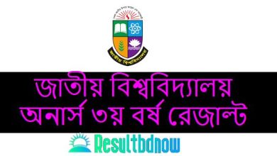 Honours 3rd Year Result